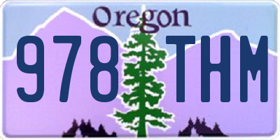 OR license plate 978THM