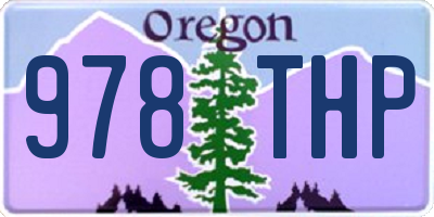 OR license plate 978THP