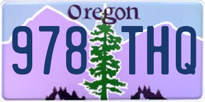 OR license plate 978THQ
