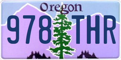 OR license plate 978THR