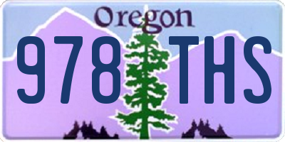 OR license plate 978THS