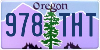OR license plate 978THT