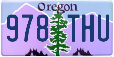 OR license plate 978THU