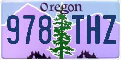 OR license plate 978THZ