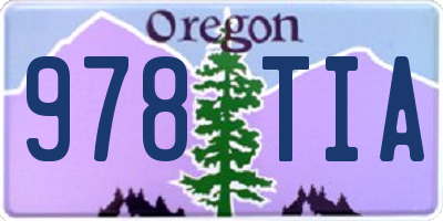OR license plate 978TIA