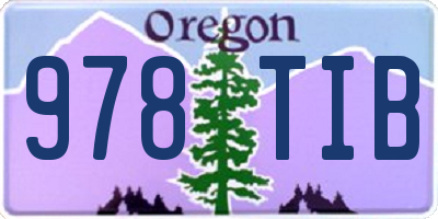 OR license plate 978TIB