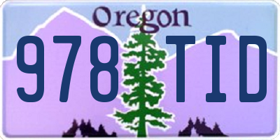 OR license plate 978TID