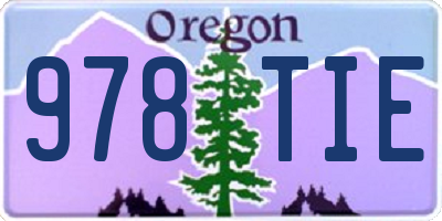 OR license plate 978TIE