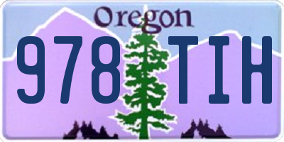 OR license plate 978TIH