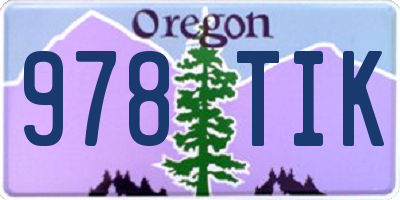 OR license plate 978TIK