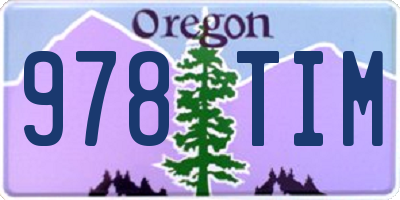 OR license plate 978TIM