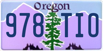 OR license plate 978TIO