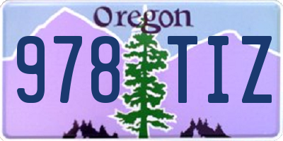 OR license plate 978TIZ