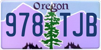 OR license plate 978TJB