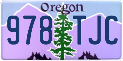 OR license plate 978TJC