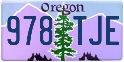 OR license plate 978TJE