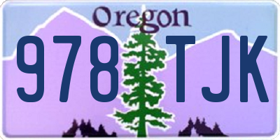 OR license plate 978TJK