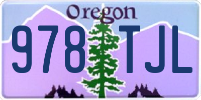 OR license plate 978TJL