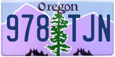 OR license plate 978TJN