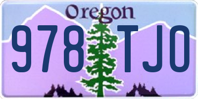 OR license plate 978TJO