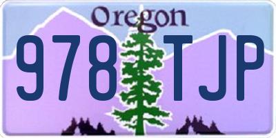 OR license plate 978TJP