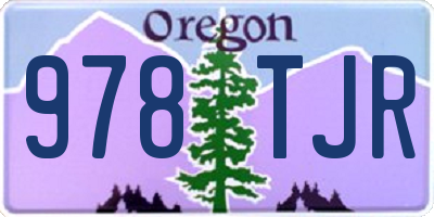 OR license plate 978TJR