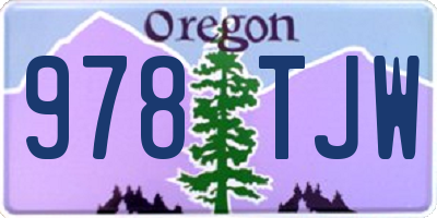 OR license plate 978TJW