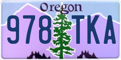 OR license plate 978TKA