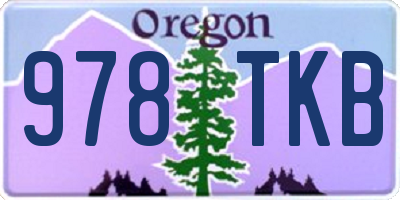 OR license plate 978TKB