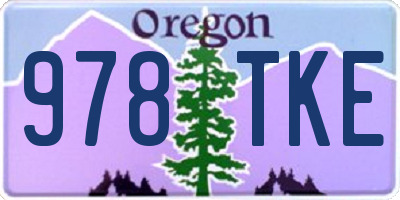 OR license plate 978TKE