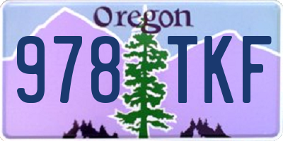 OR license plate 978TKF