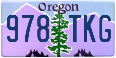 OR license plate 978TKG