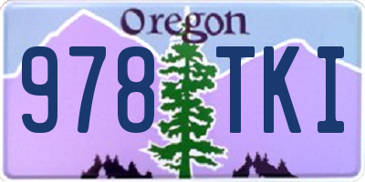OR license plate 978TKI