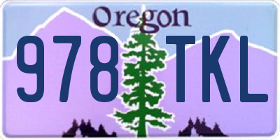 OR license plate 978TKL