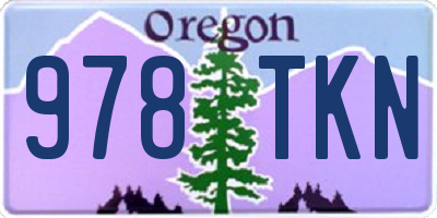 OR license plate 978TKN