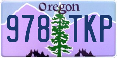OR license plate 978TKP