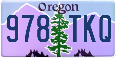 OR license plate 978TKQ
