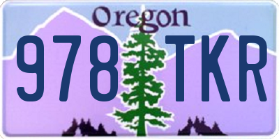 OR license plate 978TKR
