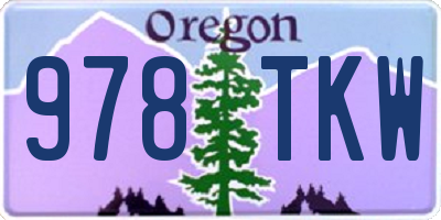 OR license plate 978TKW