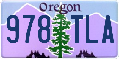 OR license plate 978TLA