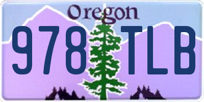 OR license plate 978TLB