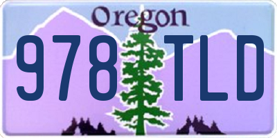 OR license plate 978TLD
