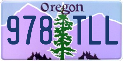OR license plate 978TLL