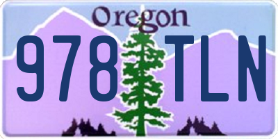 OR license plate 978TLN