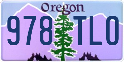 OR license plate 978TLO