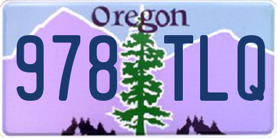 OR license plate 978TLQ