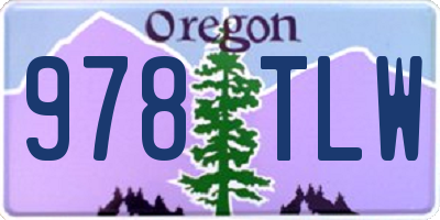 OR license plate 978TLW
