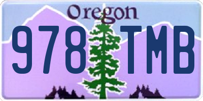 OR license plate 978TMB