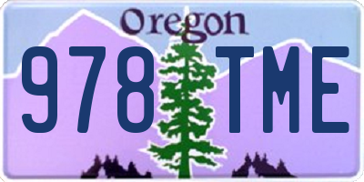 OR license plate 978TME