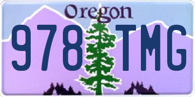 OR license plate 978TMG